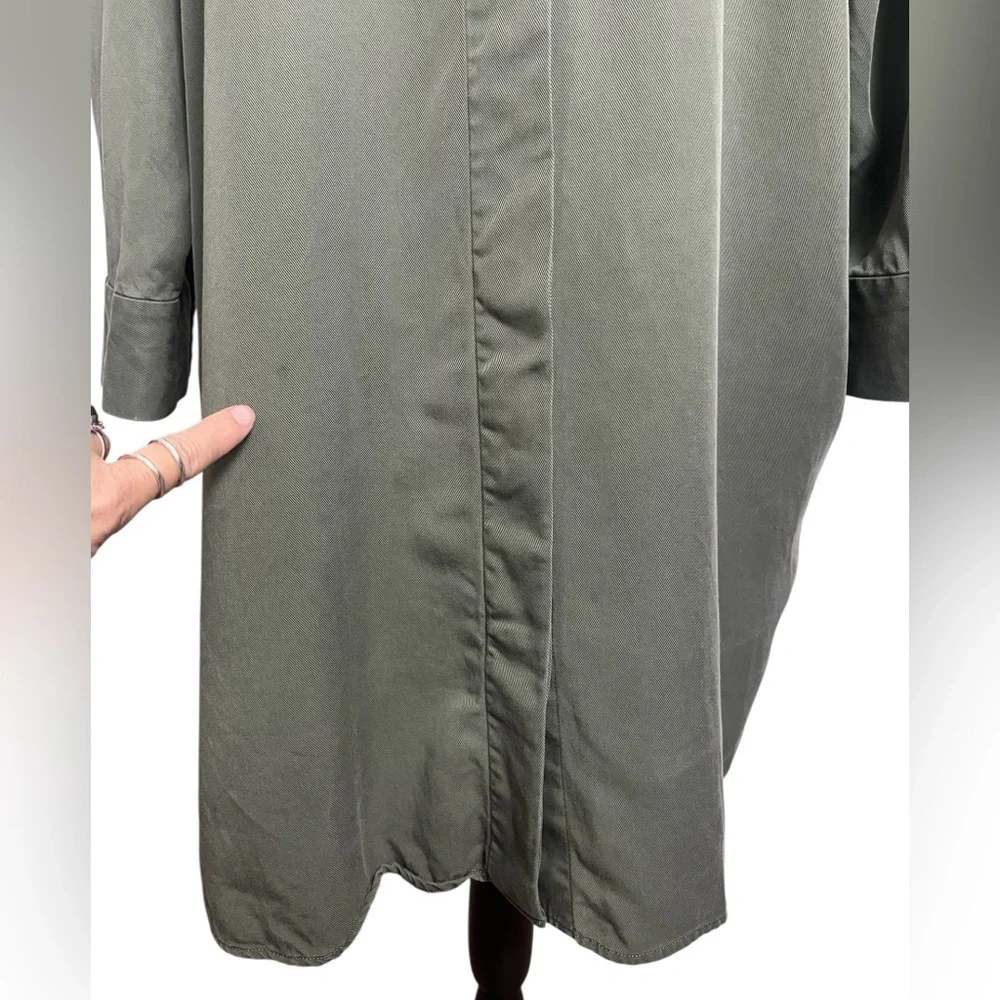 COS Army Green Minimalist Shirt Dress Tunic Size 44 US 12 - Picture 6 of 12